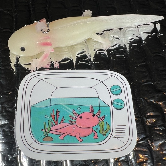 RETROlotl Axolotl Crazy Trending WaterProof Single Decor Accent Sticker - Picture 2 of 5